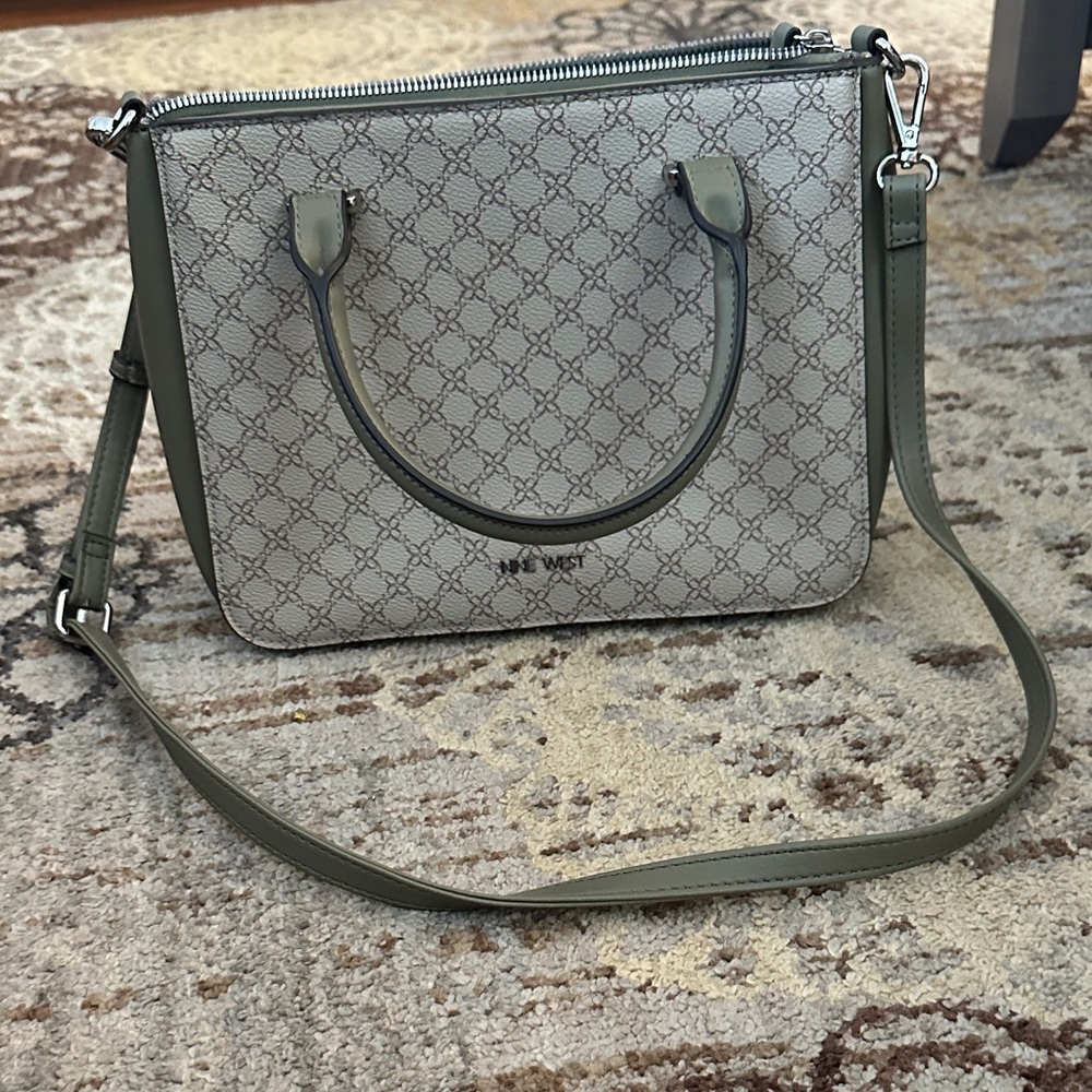 Nine West Olive and Gray Crossbody Bag